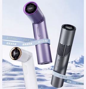 Portable Handheld Fan Lipstick Shape, Foldable High Wind Speed Long Lasting <b>Battery</b> & Smart Digital Screen - Product Image 1