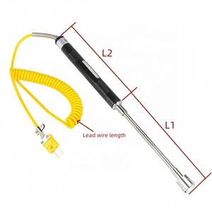 مجس حراري يدوي من النوع K مع مجس استشعار درجة حرارة السطح من الفولاذ المقاوم للصدأ على شكل رقائق/شبكة - Product Image 2