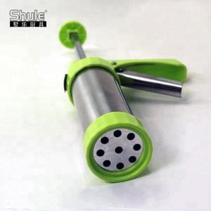 Stainless Steel Eco-Friendly <strong>Biscuit</strong> Icing <strong>Decorating</strong> Gun Set Cookie Press <strong>Kit</strong> with Heart &amp; Square Shapes Cake Decoration Tools - Product Image 3