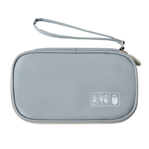 Handheld Data Cable Storage Bag With Mesh Pockets For Earphones Power Bank And Accessories Gray Durable Organizer - Product Image 5