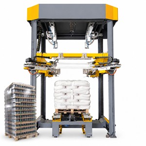 Machine d'emballage à capot extensible à froid haute vitesse, à fonctionnement stable, pour l'emballage automatique de sacs de ciment et de palettes - Product Image 1