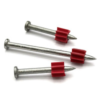 Clous de fixation en acier galvanisé haute résistance pour murs en béton, avec rondelle en plastique, rainure rouge