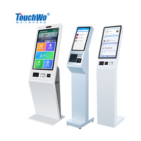 Kiosque de paiement TouchWo 15,6 21,5 32 pouces avec WiFi, SDK Android, boîtier métallique, support au sol, impression en libre-service