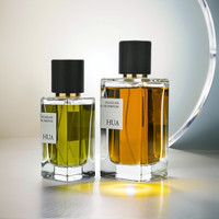 Flacon de parfum vide transparent rechargeable carré de 30 ml, 50 ml, 100 ml, flacon en verre vide personnalisé avec couvercle cylindrique doré ou noir
