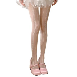 KTS383 fabricantes logotipo personalizado dulce baile de las mujeres <span class=keywords><strong>mallas</strong></span> <span class=keywords><strong>transparentes</strong></span> negro leche blanco nailon fino encaje Sexy pantimedias/medias - Product Image 2