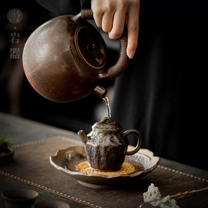 Plateau à thé en argile de forme irrégulière, style Wabi Sabi, pour services à thé Kung Fu - Product Image 3