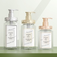 Flacon de lotion corporelle en plastique vide personnalisé de 300 ml, flacon pompe pour shampoing en PET de 450 ml, récipient pour savon et désinfectant pour les mains de 500 ml