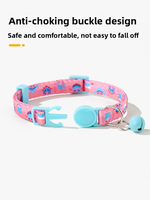Collier pour animaux de compagnie en polyester de luxe moderne en gros, boucle de sécurité anti-étouffement, rivet, accessoires personnalisables avec étiquette de cloche pour chats