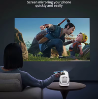 Mini-projecteur intelligent portable M5 Pro sans fil HD WIFI pour cinéma maison, avec fonction de mise en miroir d'écran de téléphone portable et fonctions de panoramique et d'inclinaison