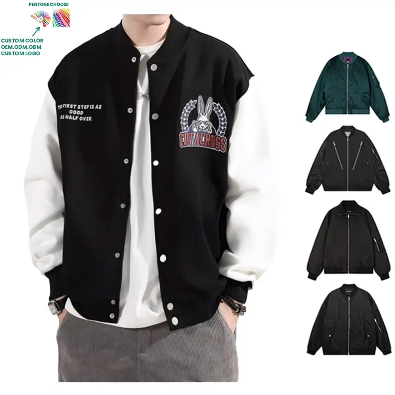 Hot Bán Tùy Chỉnh Phong Cách Lông Cừu Mùa Đông Bóng Chày Máy Bay Ném Bom Leatherman Varsity Áo Khoác Cho Nam Giới