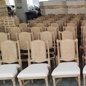 Sillas de Comedor <span class=keywords><strong>Luis</strong></span> de Madera de Roble con Respaldo de Ratán, Apilables, Estilo Rústico Francés, para Bodas, Eventos y Banquetes de Hotel, en Oferta - Product Image 5