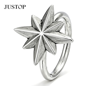 JUSTOP 925 Silver Cocktail <b>Ring</b> Modern Unisex Fashion Jewelry <b>Plain</b> Design Daily Wear Gift - Product Image 2