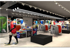 Diseño de Tienda de Artículos Deportivos Comerciales, Exhibidores de Ropa Deportiva de Metal Hechos Profesionalmente, Decoración para Tiendas de Ropa Deportiva - Product Image 5