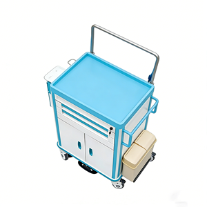 Chariot médical en plastique ABS <span class=keywords><strong>pour</strong></span> hôpital - Capacité de charge de 40 lb, étagères réglables, roues verrouillables <span class=keywords><strong>pour</strong></span> USI/<span class=keywords><strong>Pharmacie</strong></span> - Product Image 1