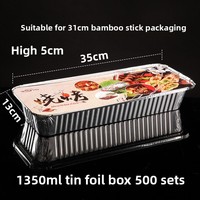 Boîte à lunch jetable en plastique pour emporter, poisson au four, barbecue, rectangulaire, 2800 ml, ultra-épaisse, transparente, fruits de mer, noire