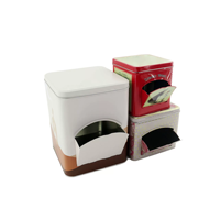 Boîtes en étain rectangulaires pour sachets de thé et distributeur de biscuits, distributeur de capsules de café
