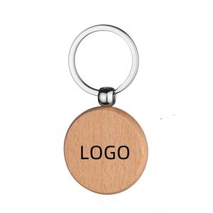 Wholesale Custom Logo Diy Gifts Handmade Keychain Wooden <b>Key</b> Tag With <b>Split</b> <b>Ring</b> <b>Key</b> Chain - Product Image 1