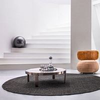 Table basse extensible en bois, cuir et céramique au design italien moderne pour chambre, salon et salle à manger