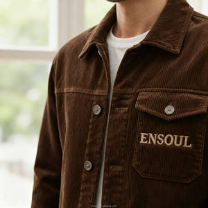 سترة عمل رجالية مخصصة من القطن المغسول 100٪ بتطريز آلي صديق للبيئة ومضاد للبكتيريا - Product Image 3