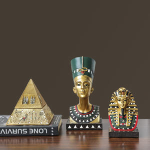 Estatua de Cleopatra y Faraón de Resina Pintada a Mano, Colección del Antiguo <span class=keywords><strong>Egipto</strong></span>, Regalos de Recuerdo, Adornos de Decoración para el Hogar - Product Image 5