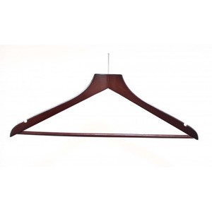 Cintres en bois anti-voleur du fabricant Couleurs avec barre Solution de gros pour vêtements de garde-robe Utiliser des techniques de laque - Product Image 4