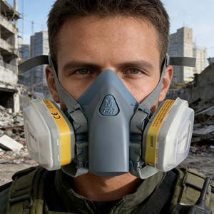 Máscara Respiratoria de Silicona 7502, Antigás, Media Cara, <span class=keywords><strong>con</strong></span> Doble <span class=keywords><strong>Filtro</strong></span> - Product Image 2