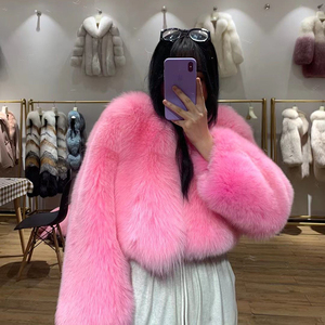 <span class=keywords><strong>Abrigos</strong></span> peludos <span class=keywords><strong>a</strong></span> la moda para <span class=keywords><strong>mujer</strong></span>, abrigo de piel de zorro <span class=keywords><strong>2022</strong></span> Real, completo, personalizado, 100%, venta al por mayor - Product Image 3