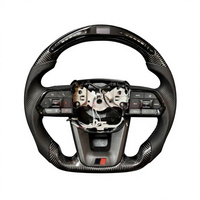 Volant de course en cuir personnalisé avec texture en fibre de carbone forgée 4x4 pour Toyota LC79 LC70 Hilux Fortuner avec LED