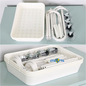 Panier à mailles en plastique à 3 niveaux en tube métallique Chariot à roulettes Organisateur Étagères Poignée Utilitaire portable - Product Image 5