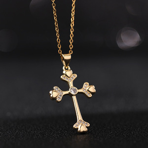 Pendentif de bijoux chrétiens plaqué or, breloques religieuses, pendentif San Judas Tadeo, croix de Jésus - Product Image 3