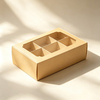 Boîte à macarons rectangulaire en papier kraft recyclable, emballage de boulangerie, emballage jetable pour beignets et macarons, boîtes en papier kraft