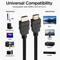 Câble HDMI 2.0 pour jeux vidéo 4K 60Hz HDR, câble vidéo haute vitesse