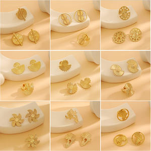 Sunnice Boucles d'Oreilles Créoles Creuses Géométriques BOHO Européennes & Américaines et Anneau Ensemble 2-en-1 Bijoux de Mode en Alliage Métallique Irrégulier Vente en Gros - Product Image 2