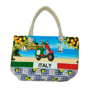 Sac fourre-tout en toile polyester imprimé avec logo personnalisé du <span class=keywords><strong>Danemark</strong></span> Sac souvenir de Copenhague - Product Image 3