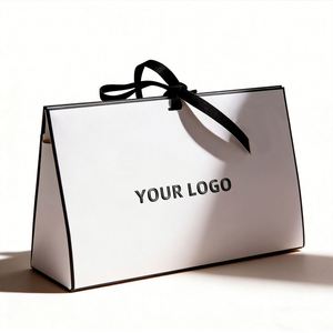 Factory Direct Customizable White <b>Paper</b> Gift Box With Black Ribbon & Trim Elegant Ideal for Craft & Candle Packaging - Product Image 2