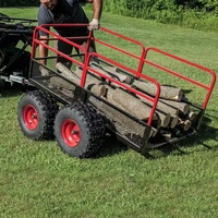 Remorque basculante pour tondeuse à gazon, capacité de charge 450 kg – Chariot de jardin robuste, chariot à benne, brouette basculante, camionnette à 4 roues