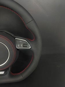 <span class=keywords><strong>Volant</strong></span> sport personnalisé <span class=keywords><strong>S</strong></span> <span class=keywords><strong>line</strong></span> pour <span class=keywords><strong>Audi</strong></span> A3 A4 A5 A6 Q3 <span class=keywords><strong>Q5</strong></span> Q7 TT, cuir perforé avec surpiqûres rouges - Product Image 6