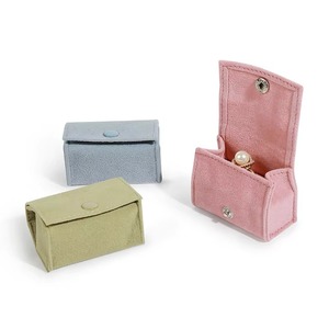 Travel-Friendly Luxury Envelope Flap Suede Jewelry <b>Bag</b> Pouch Fashionable Magnet Button Closure Ring Earrings <b>Stud</b> Box - Product Image 2