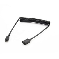 Cable adaptador en espiral de carga rápida Micro USB macho a Tipo C hembra