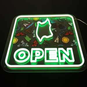 ป้ายนีออนอะคริลิกเหลว ป้ายนีออนแบบกำหนดเอง ไฟแบ็คดรอป ป้ายนีออนกันน้ำระดับ IP65 เปลี่ยนสี RGB ได้ ระบบอัจฉริยะ แสงสว่างยาวนาน - Product Image 1