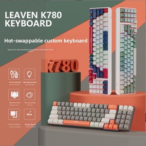 Clavier mécanique filaire Crack <span class=keywords><strong>K780</strong></span> pour e-sport, 87 touches, mélange de couleurs, hot-swap, RGB personnalisable, étanche, pour gaming transfrontalier - Product Image 1