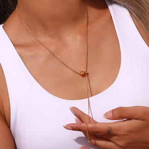 Ins 18K oro <span class=keywords><strong>OVD</strong></span> plateado bola de acero inoxidable Y colgante collar para mujeres niñas - Product Image 5