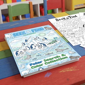 10 poster da colorare con animali polari, libri da disegno per bambini, libri da colorare interessanti per l'apprendimento e il riconoscimento dei colori - Product Image 1