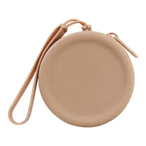 Silicone Coin Purse with Wrist Strap Zipper Change Purse Portable Small Coin Bag