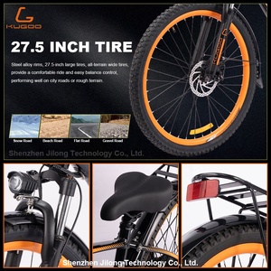 Bicicleta Eléctrica KUGOO V3 para Adultos, 48V 350W 13Ah, Largo Alcance, Neumáticos Anchos, con Motor y <span class=keywords><strong>Doble</strong></span> Llanta, Bicicleta de Montaña - Product Image 5