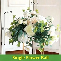 Boules de fleurs artificielles en soie de haute qualité, roses bleues, hortensias, feuilles vertes, durables, arrangements pour centres de table de mariage