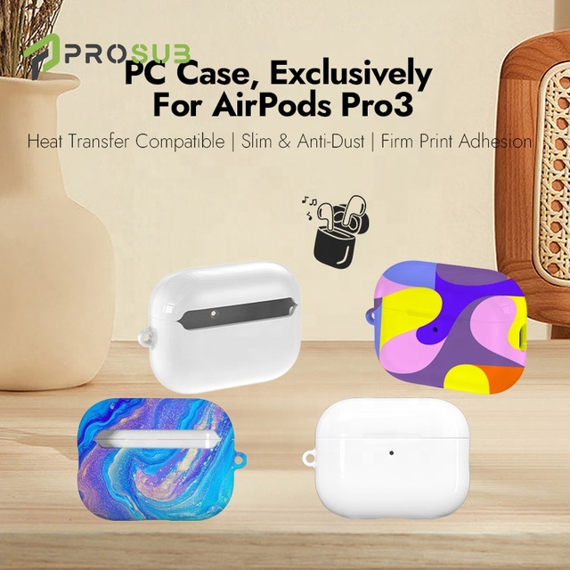 Prosub Factory Wholesale DIY Customized Eco-friendly Glossy Matte Sublimation Blank for Pro 3 Case Coated PC Earphone