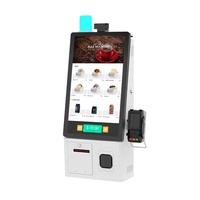 en libre-service à écran tactile fixé au mur de kiosque interactif de menu de nourriture d'ordre d'individu de 24 pouces