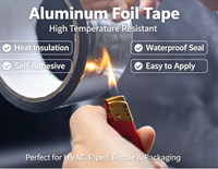Ruban adhésif en aluminium pour conduits CVC, isolant réfléchissant, imperméable, simple face, 50 mm x 50 m, pour l'étanchéité des conduites de climatisation