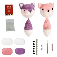 Poupée Amigurumi en crochet renard, porte-clés en peluche fait main, cadeau mignon pour fête, bricolage, cadeau pour enfants et débutants